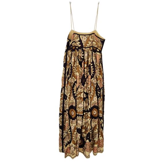 Ulla Johnson Maxi Dress RARE Fall Mayra Yarrow Gold Brown Purple Embroidered 4 - Picture 6 of 13